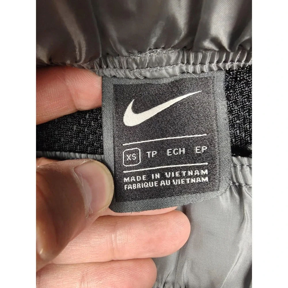 Nike Pants Mens XS Gray Woven Joggers Belted Elastic Waist Mesh Lined Pockets